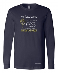 Medjugorje "God exists" Men's T-shirt - Long Sleeved